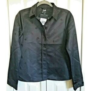The North Face PS‎ Black Button Up Slim Women's Shirt Satin Feel RV $250 NWT
